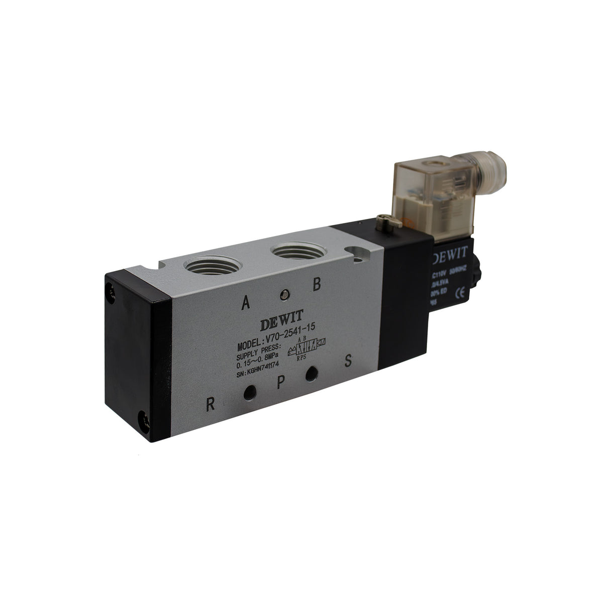 Electroválvula Clase 400 5/2, 1/2" Bobina 120VAC De Wit