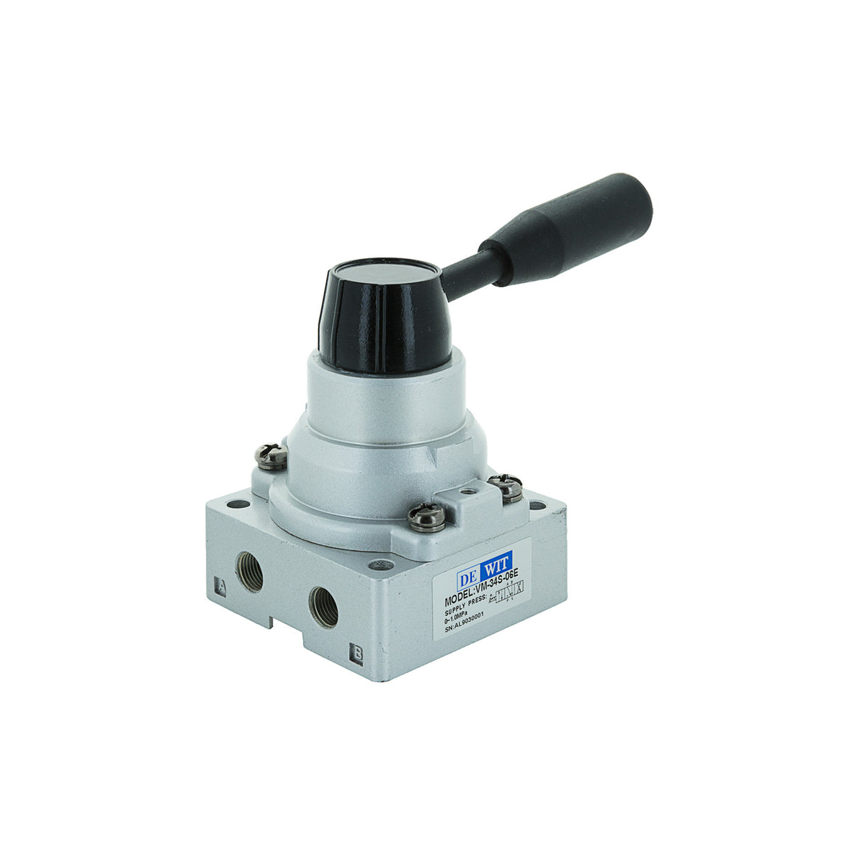 Válvula manual Centro cerrada 4/3, 1/4" De Wit